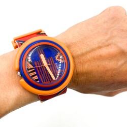 Montre Pop Swatch motif géométrique années 90