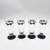 Ensemble de 4 verres / flûtes vintage années 80 motifs noeuds papillons-Vaisselle-1982 Le Shop 