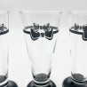 Ensemble de 4 verres / flûtes vintage années 80 motifs noeuds papillons-Vaisselle-1982 Le Shop 