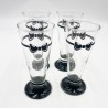 Ensemble de 4 verres / flûtes vintage années 80 motifs noeuds papillons-Vaisselle-1982 Le Shop 