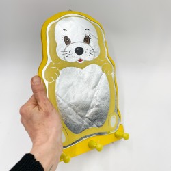 Miroir jaune "chien" jaune, années 80
