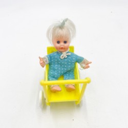Mini poupée Lili Puce et son landeau années 80