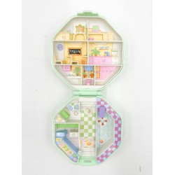 Polly Pocket "L'école de Polly", boitier hexagonal vert pâle, 1990