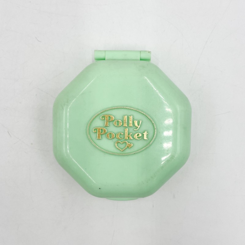 Polly Pocket "L'école de Polly", boitier hexagonal vert pâle, 1990