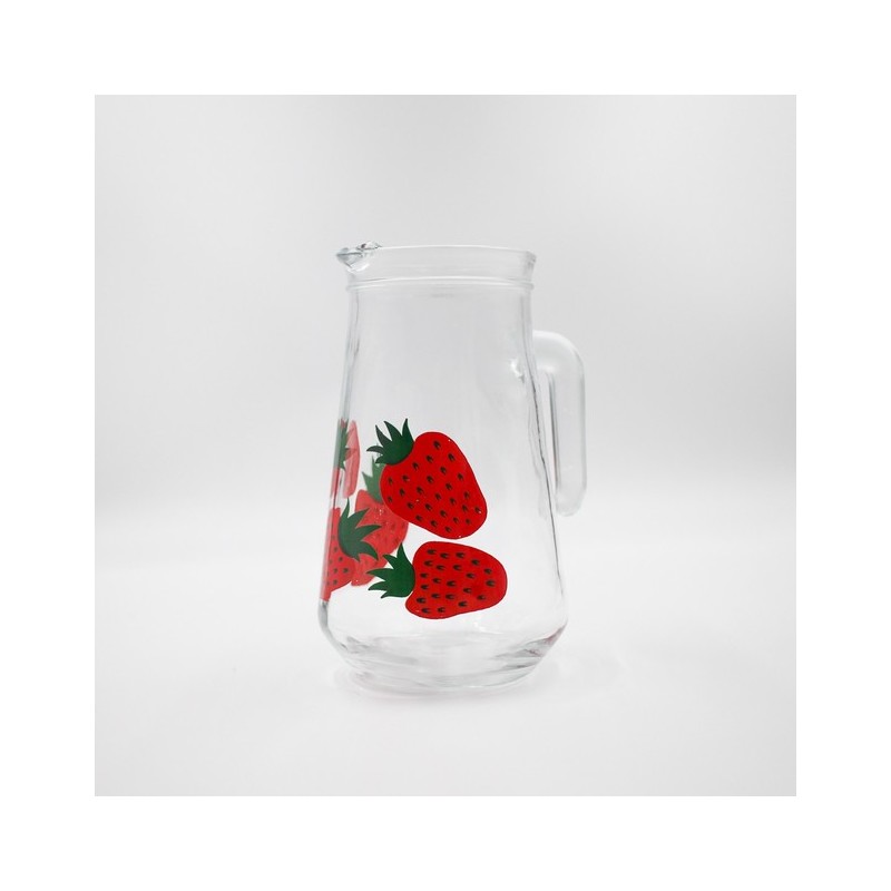 Pichet à eau motifs fraise