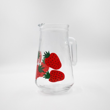 Pichet à eau motifs fraise